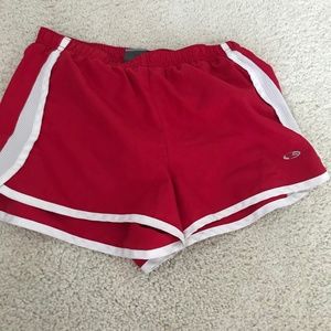 Red/white athletic shorts